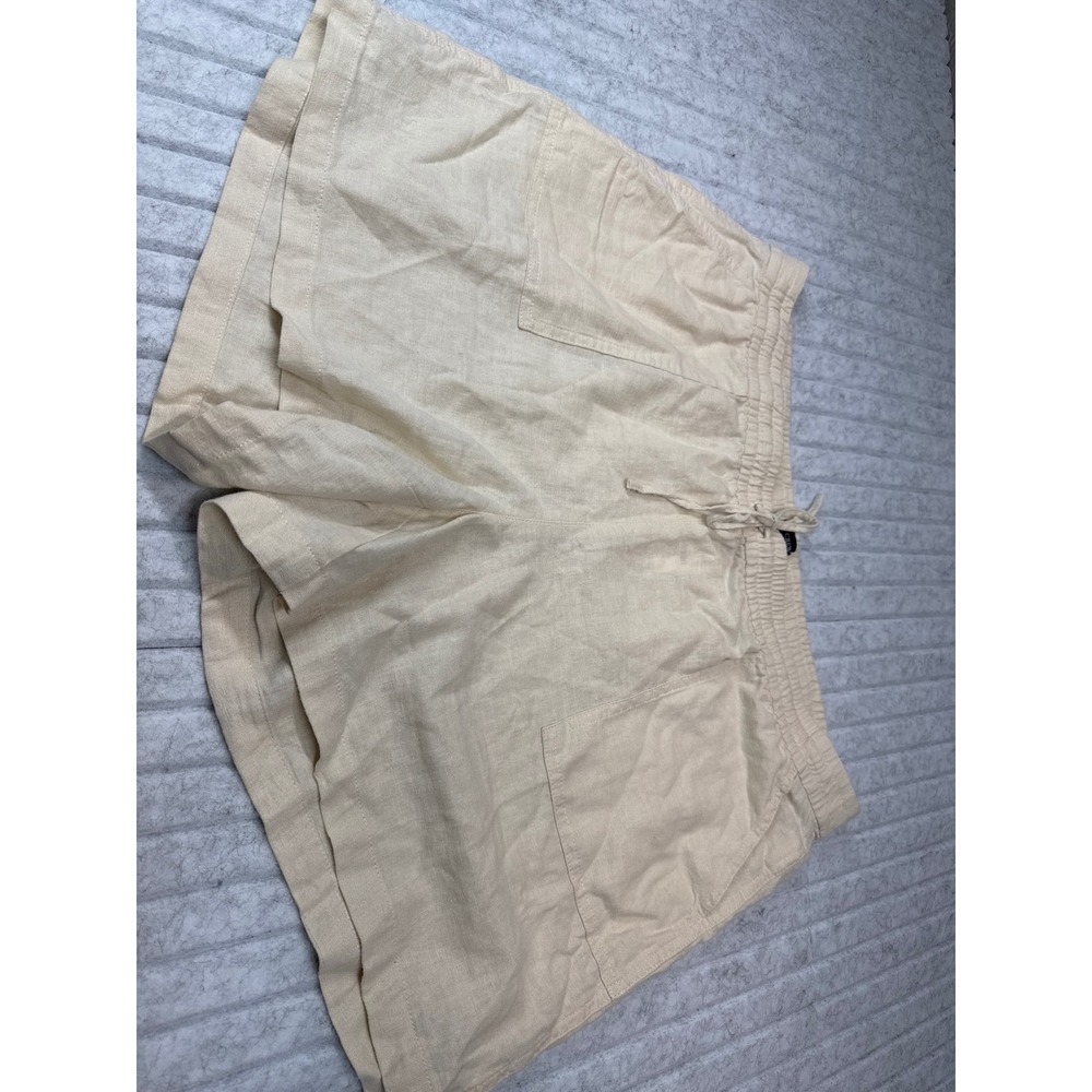 J.Crew Womens Linen Blend Drawstring Shorts Beige XL BY442 New